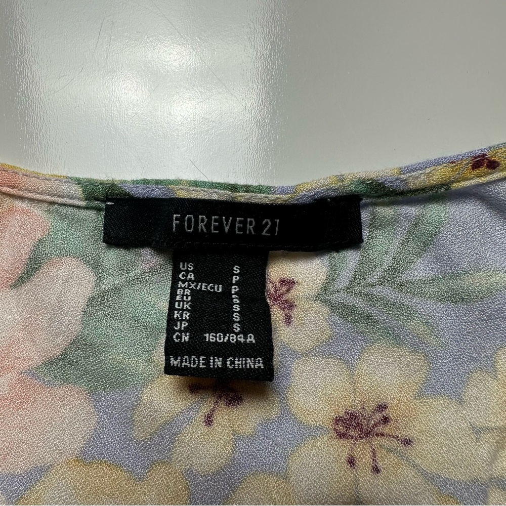 Y2K Forever 21 Floral Tea Dress | Rayon Cottagecore Garden Party Spring Mini - Picture 12 of 13